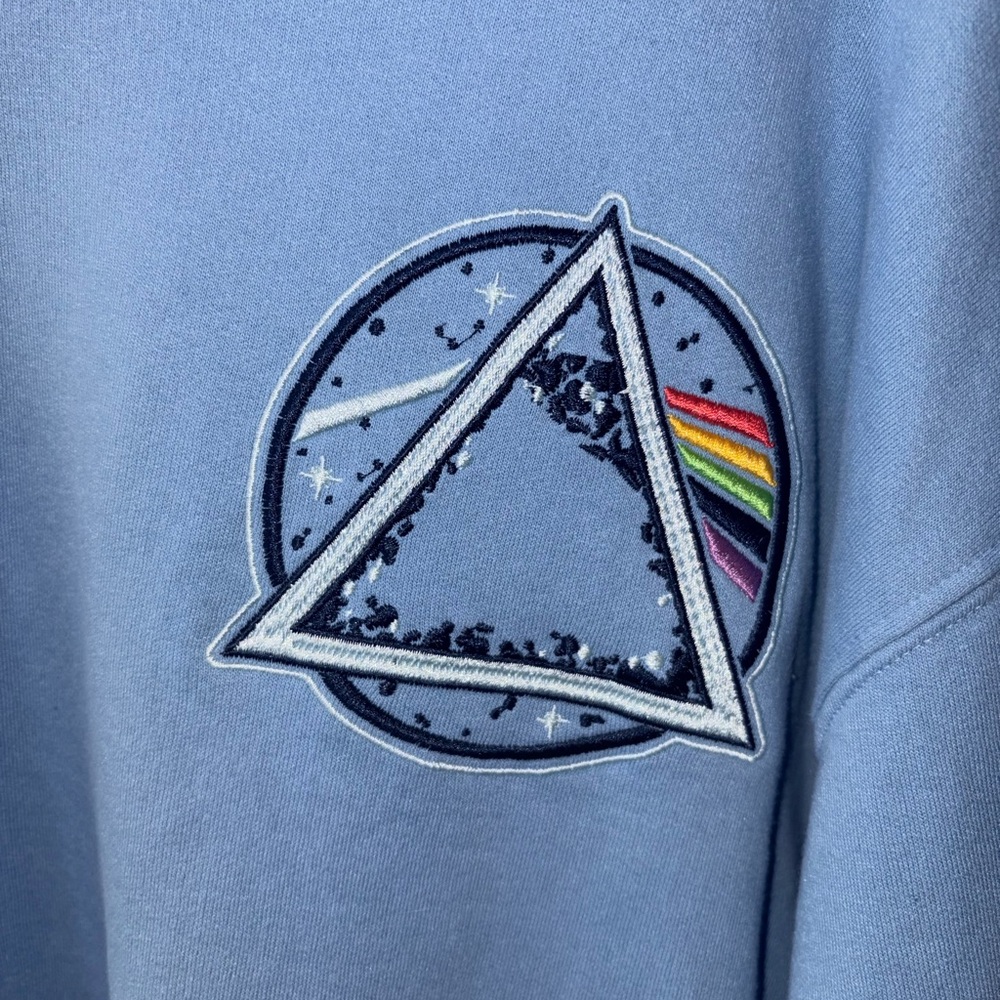 Pink Floyd Crewneck Sweatshirt Blue Graphic Prism Rainbow Size L Unisex fit - Picture 2 of 5